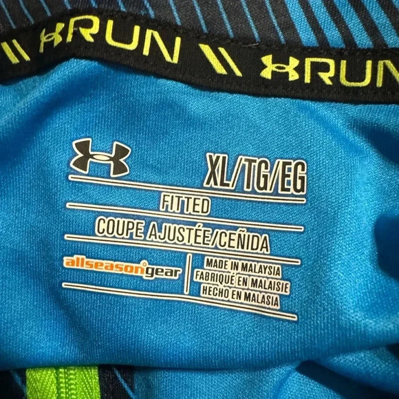 Under Armour Men's XL Fitted Blue & Black Geometric Pullover Running Shirt - Picture 5 of 6